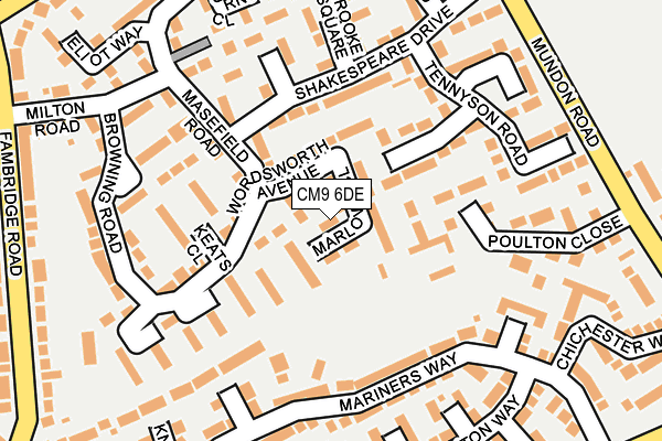 CM9 6DE map - OS OpenMap – Local (Ordnance Survey)