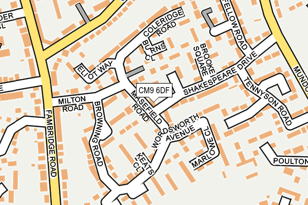 CM9 6DF map - OS OpenMap – Local (Ordnance Survey)