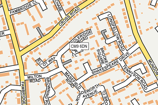 CM9 6DN map - OS OpenMap – Local (Ordnance Survey)