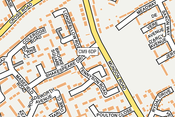 CM9 6DP map - OS OpenMap – Local (Ordnance Survey)