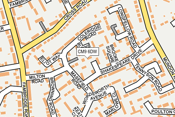 CM9 6DW map - OS OpenMap – Local (Ordnance Survey)
