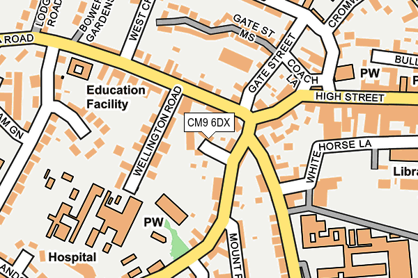 CM9 6DX map - OS OpenMap – Local (Ordnance Survey)