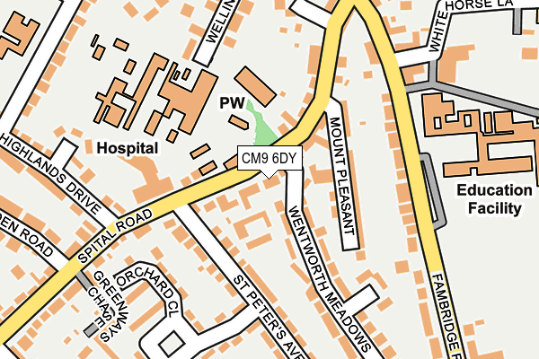 CM9 6DY map - OS OpenMap – Local (Ordnance Survey)