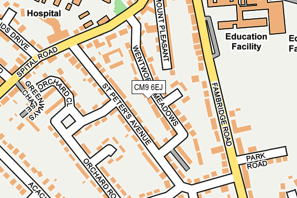 CM9 6EJ map - OS OpenMap – Local (Ordnance Survey)