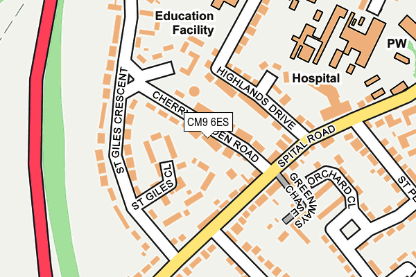 CM9 6ES map - OS OpenMap – Local (Ordnance Survey)