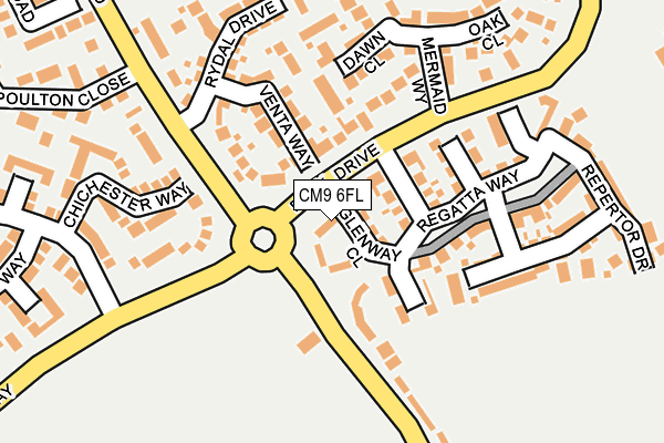 CM9 6FL map - OS OpenMap – Local (Ordnance Survey)