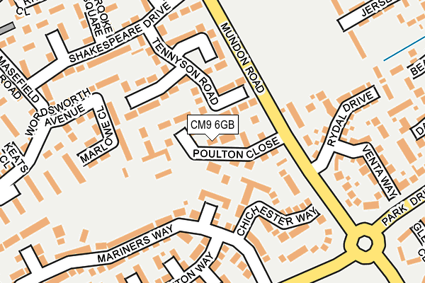 CM9 6GB map - OS OpenMap – Local (Ordnance Survey)
