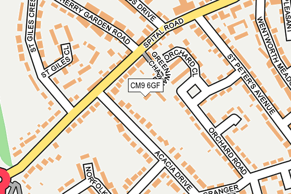 CM9 6GF map - OS OpenMap – Local (Ordnance Survey)