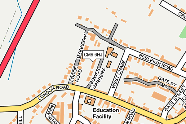CM9 6HJ map - OS OpenMap – Local (Ordnance Survey)