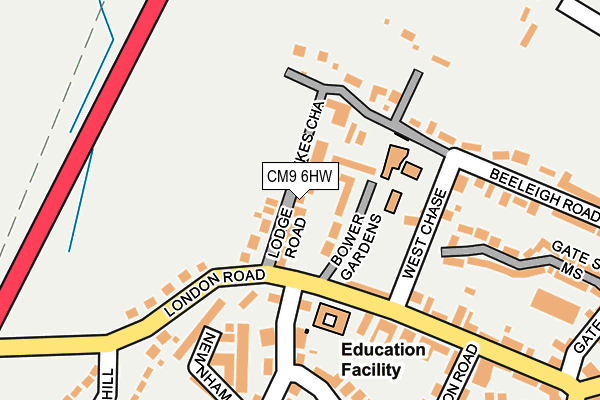 CM9 6HW map - OS OpenMap – Local (Ordnance Survey)