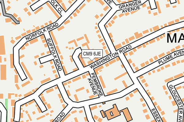 CM9 6JE map - OS OpenMap – Local (Ordnance Survey)