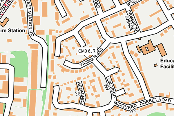 CM9 6JR map - OS OpenMap – Local (Ordnance Survey)