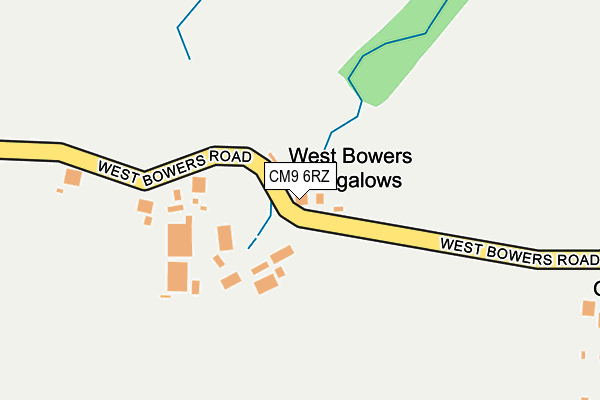 CM9 6RZ map - OS OpenMap – Local (Ordnance Survey)