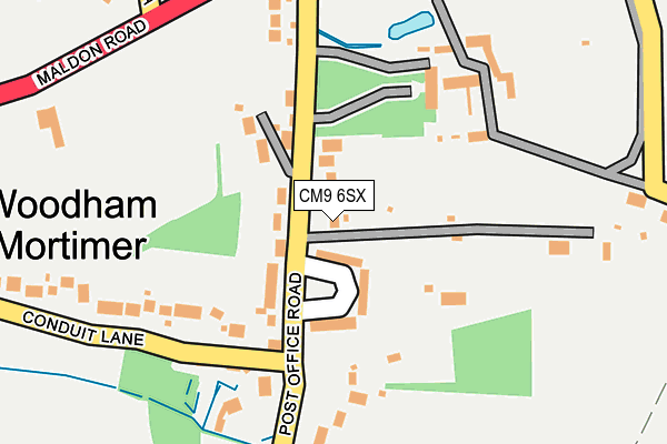 CM9 6SX map - OS OpenMap – Local (Ordnance Survey)