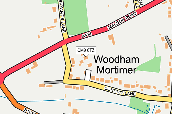 CM9 6TZ map - OS OpenMap – Local (Ordnance Survey)