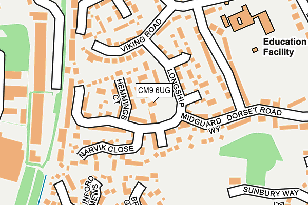 CM9 6UG map - OS OpenMap – Local (Ordnance Survey)