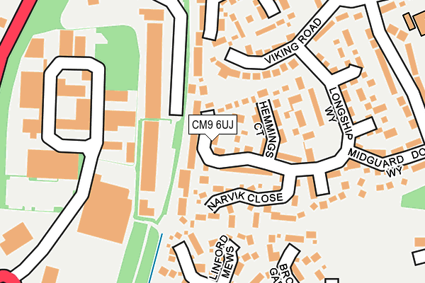 CM9 6UJ map - OS OpenMap – Local (Ordnance Survey)