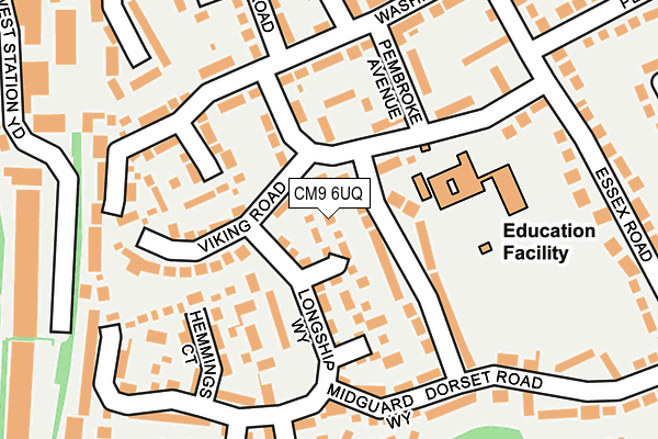 CM9 6UQ map - OS OpenMap – Local (Ordnance Survey)