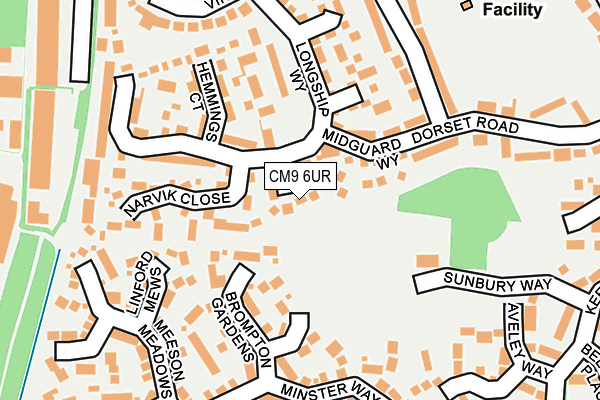 CM9 6UR map - OS OpenMap – Local (Ordnance Survey)