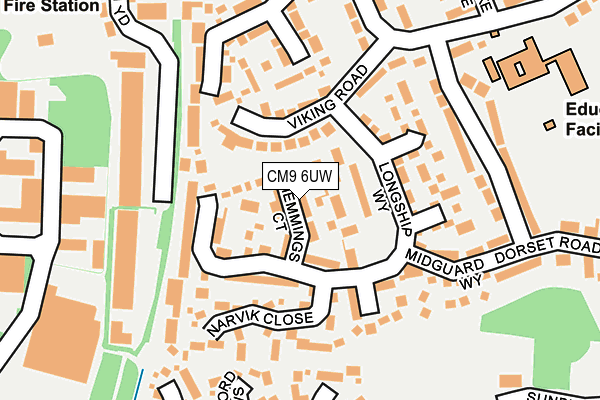 CM9 6UW map - OS OpenMap – Local (Ordnance Survey)
