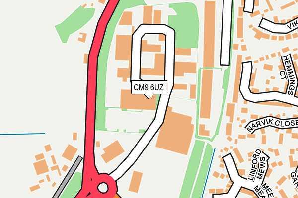 CM9 6UZ map - OS OpenMap – Local (Ordnance Survey)