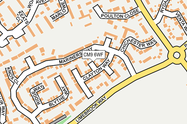 CM9 6WF map - OS OpenMap – Local (Ordnance Survey)