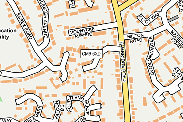 CM9 6XD map - OS OpenMap – Local (Ordnance Survey)