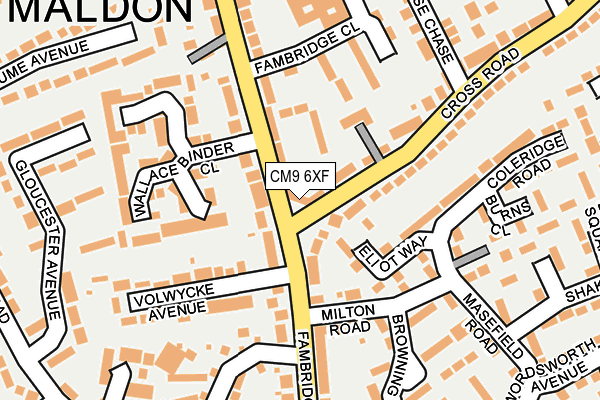 CM9 6XF map - OS OpenMap – Local (Ordnance Survey)