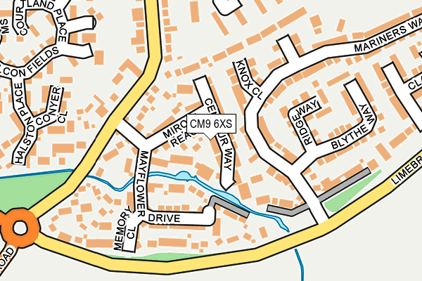 CM9 6XS map - OS OpenMap – Local (Ordnance Survey)