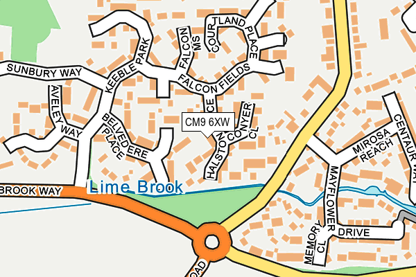 CM9 6XW map - OS OpenMap – Local (Ordnance Survey)