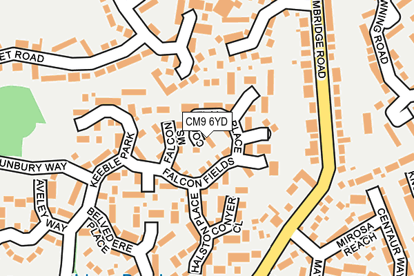 CM9 6YD map - OS OpenMap – Local (Ordnance Survey)