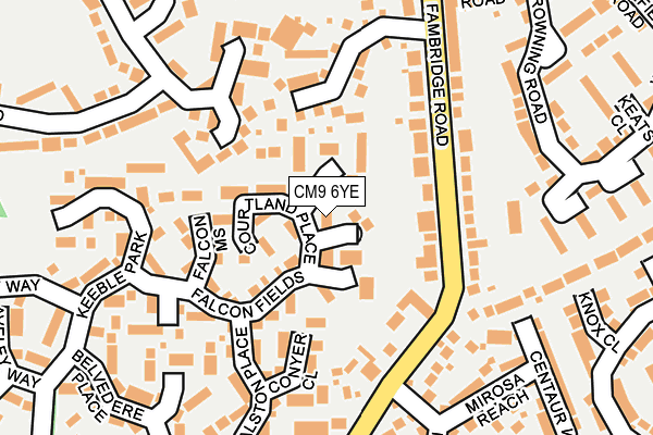 CM9 6YE map - OS OpenMap – Local (Ordnance Survey)