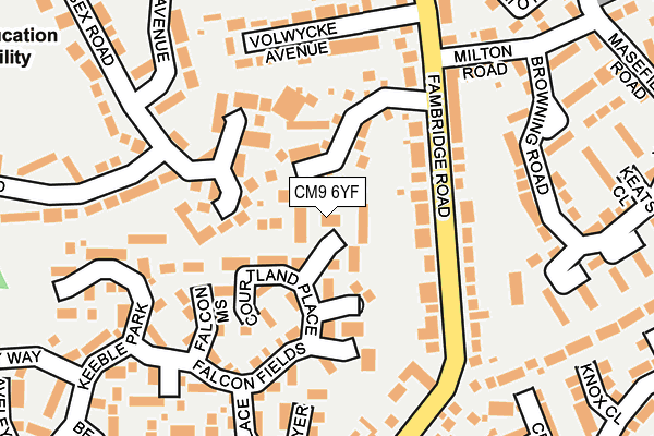 CM9 6YF map - OS OpenMap – Local (Ordnance Survey)