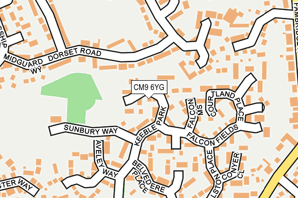 CM9 6YG map - OS OpenMap – Local (Ordnance Survey)