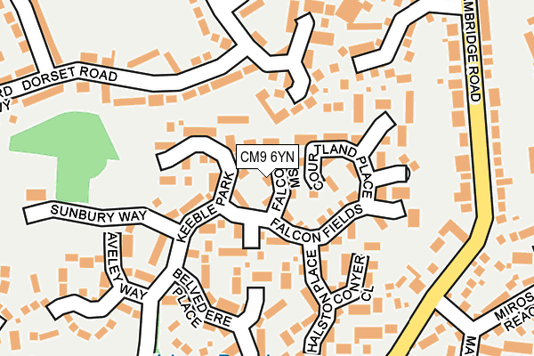 CM9 6YN map - OS OpenMap – Local (Ordnance Survey)