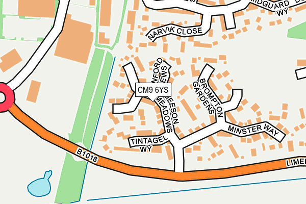 CM9 6YS map - OS OpenMap – Local (Ordnance Survey)