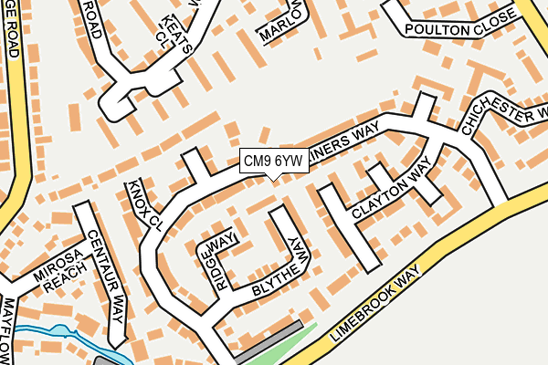 CM9 6YW map - OS OpenMap – Local (Ordnance Survey)