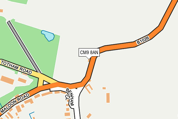 CM9 8AN map - OS OpenMap – Local (Ordnance Survey)