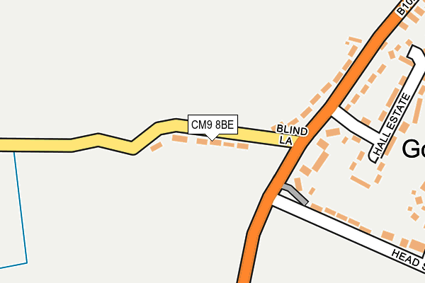 CM9 8BE map - OS OpenMap – Local (Ordnance Survey)