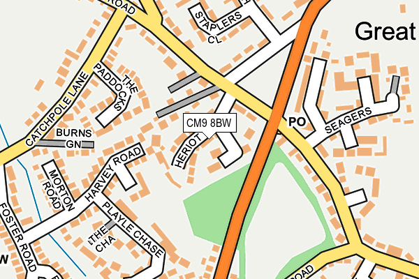 CM9 8BW map - OS OpenMap – Local (Ordnance Survey)