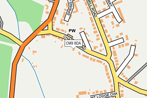 CM9 8DA map - OS OpenMap – Local (Ordnance Survey)