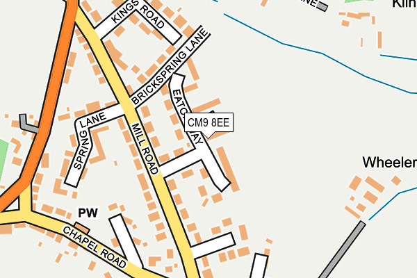 CM9 8EE map - OS OpenMap – Local (Ordnance Survey)