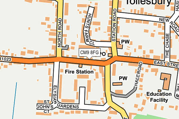 CM9 8FG map - OS OpenMap – Local (Ordnance Survey)