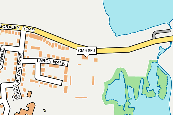 CM9 8FJ map - OS OpenMap – Local (Ordnance Survey)