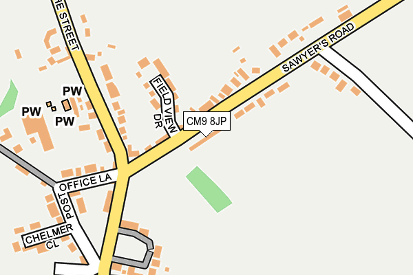 CM9 8JP map - OS OpenMap – Local (Ordnance Survey)
