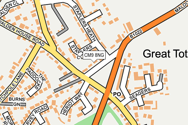 CM9 8NG map - OS OpenMap – Local (Ordnance Survey)