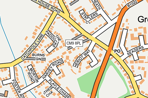 CM9 8PL map - OS OpenMap – Local (Ordnance Survey)