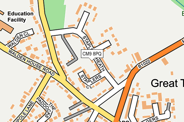 CM9 8PQ map - OS OpenMap – Local (Ordnance Survey)