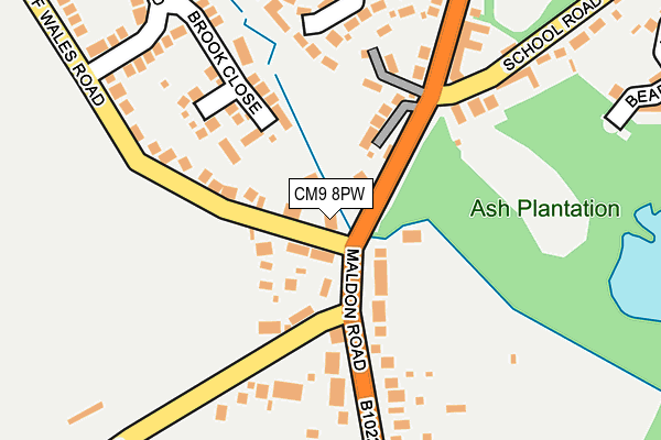 CM9 8PW map - OS OpenMap – Local (Ordnance Survey)