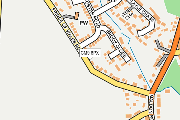 CM9 8PX map - OS OpenMap – Local (Ordnance Survey)